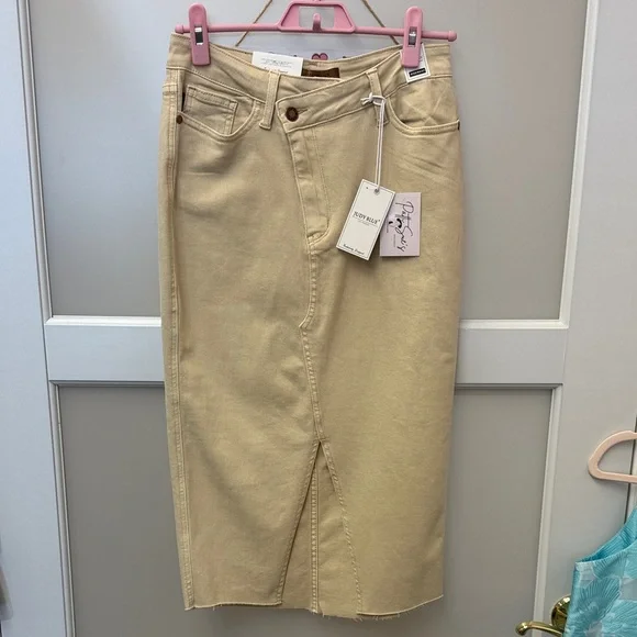 Judy Blue Tan Midi Skirt - Picture 3 of 9